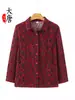 Camisa de Primavera da Vovó para Mulheres, Blusa de Manga Longa para Mulheres de Meia-Idade e Idosas, Roupa Ampla para Mães, Jaqueta Fina de Outono para Senhoras Idosas
