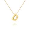 Colar de Ouro 14K Banhado a Cobre 26 Letras Pingente de Pescoço Corrente Bolha Letras Colar Colar Letras de Biscoito Colar Fronteira Cruzada