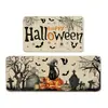 Tapetes de Cocina Halloween Transfronterizos, Tapetes de Piso de Terciopelo de Cristal Absorbentes de Agua Antideslizantes para el Hogar, Alfombras Festivas Más Vendidas de Amazon