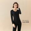 LiquidaçãoDerong Roupa Térmica Feminina, Outono/Inverno Escovada Retentora de Calor Slim Fit Traje Térmico Feminino