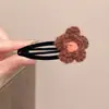 Pinza para el pelo lateral de flor de lana suave para mujer 2025 Nuevo Elegante Pinza Bb Flequillo Roto para el Frente Pinza para el Cabello