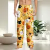 Pantalones de pijama para hombre de Halloween transfronterizos, con cordón, estampado digital, bolsillo con solapa, talla grande, boca ancha, casual, para casa, pantalones