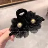 Novo Prendedor de Cabelo Preto com Flor de Renda Estilo Francês, Presilha Tiburón Versátil de Pérola de Luxo Leve, Acessório de Cabelo Pente de Luxo para Mulheres