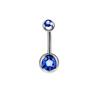 Joia para Piercing em Aço Inoxidável 14g Unha do Umbigo Argola do Umbigo Série Azul Japonesa e Coreana Moda Simples Sexy Sino