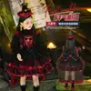 Halloween Niñas Noche Oscura Rosa Lolita Cos Disfraz Princesa Niños Bebé Niña Pequeña Vestido Vestido