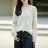 Casaco Cardigan de Tricô Lã 100% Fleece La Chapelle para Mulheres, Blusa Feminina Plus Size, Suéter de Outono e Inverno
