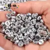 4 6 7 10 mm cuentas sueltas acrílicas cuentas con letras en inglés cuentas planas hechas a mano diy accesorios de joyería con cuentas pulsera