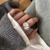 Anillo de cara ancha con falda plisada para mujer, estilo frío, nicho, atractivo, personalidad de moda, combina con todo, alta gama, sentido abierto, anillo para dedo