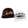 Chapéu de Tricô Jacquard Estrela de Cruzeiro Americano Outono e Inverno para Homens e Mulheres, Quente Reversível Hip-Hop Chapéu para Frio Chapéu Pulôver Atacado