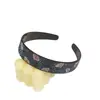 Diadema de Moda con Estampado de Leopardo y Pedrería, Diadema Negra Sencilla Antideslizante con Adorno de Pedrería para Mujer, Estilo de Lujo Ligero