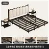 Cama Flotante de Hierro Forjado, Diseño Moderno Simple para Dormitorio del Hogar, Cama Matrimonial para Alquiler, Cama de Hierro Forjado con Marco de Hierro Reforzado y Acolchado Suave Suspendido