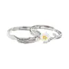 Anillos Originales de Pareja Camelia Plata de Ley 925 Estilo Bosque Fresco Ins Anillo de Flor de Nácar Regalo de San Valentín