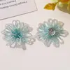 Brincos Stud Elegantes Color Block Franceses com Flores Vazadas Bordadas DIY Leve Luxo Brincos Presilhas de Cabelo Flores para Sapatos Broche Acessórios