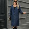 Europa y los Estados Unidos comercio exterior transfronterizo ropa de mujer Amazon estación independiente nuevo lavado Denim abrigo largo gabardina top cárdigan marea