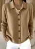 Cardigan de Tricô Europeu e Americano Transfronteiriço 2026 com Botões Casaco Suéter Feminino Outono e Inverno Novo Cor Sólida Moda Casual Roupas Femininas