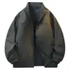 Chamarra con Cuello para Hombre, Abrigo Delgado Casual de Primavera y Otoño, Adecuada para Jóvenes y de Mediana Edad, Cortavientos, Versátil, Top de Corte Holgado -5561