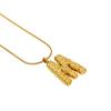 Collar con Colgante de Acero Inoxidable 26 Letras Patrón de Lava Europeo y Americano Transfronterizo Diseño Plisado en Relieve Joyería 18K para Hombres y Mujeres