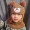 Gorro todo en uno para niños de 1 a 10 años gorro todo en uno con forro polar gorro casual de punto gorro de invierno cálido a prueba de frío gorro de oso gorro para niños