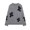 Suéter Grande de Punto con Estampado Floral Retro Francés Estilo Europeo 2026 Otoño e Invierno para Mujer, Holgado y Versátil, Top de Punto Moderno y Elegante