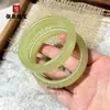 Venta al por mayor del fabricante Pulsera Imitación Jade Hetian Té Helado Verde Material de Mongolia Exterior Verde Lago para Mujer Combinación con Hanfu Pulsera de Jade