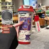 Termo de Pikachu y Gengar de Pokémon, Taza de Agua de Dibujos Animados de Aspecto Elegante con Popote, Botella de Agua Portátil para Estudiantes, Hombres y Mujeres