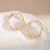 Pendientes de aro grandes de diamante puntiagudo incrustado en cobre para mujer, lujo ligero, pendientes irregulares en forma de C con circonita, estilo europeo y americano, temperamento, pendientes redondos, venta al por mayor