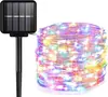 Luces de Hilo Solares LED de Cable de Cobre Transfronterizas con Luces de Decoración Impermeables para Patio, Luces de Hadas para Atmósfera de Acampada y Envoltura de Árboles