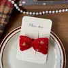 Novo Estilo Coreano Tecido Vermelho Doce Flor Grampo de Cabelo Feito à Mão Infantil Lateral Franja Clip Acessórios de Cabelo Versáteis