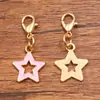 Accesorios de joyería de aleación multicolor y multiestilo, dijes colgantes de esmalte dorado KC, colgantes de flor, corazón, pentagrama y chile