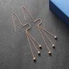 Alambre para Pendientes de Transferencia de Oro Rosa de 18 Quilates Pendientes Largos con Borlas de Acero de Titanio para Mujer 2020 Populares Estilo Caliente Pendientes para Mujer Corea