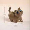 Linda Figura de Gato de Sándalo Adorno de Escritorio Regalo Creativo de Gato Sanador para Niñas en el Festival Qixi