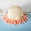 Chapéus Infantis Meninas Verão Proteção Solar Chapéu de Sol Bebê Tricotado Respirável Chapéu de Palha Lazer ao Ar Livre Chapéu de Praia