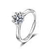 Anel de Verão Feminino em Forma de Lótus com Diamante Sintético Cultivado Anel Simples de 1 Quilate Estilo Luxo Acessível Anel de Alto Padrão Estilo Ins