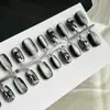 30 piezas de arte de uñas usado a mano mineral negro temperamento blanco alta calidad industria pesada parche de arte de uñas desmontable