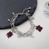 Oscuro Popular Trendyy Doble Capa Estilo Luto Pulsera Antigua Ins Estilo Europeo y Americano Hip-Hop Trendy Versátil Accesorios de Mano