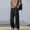 Calças Casuais Personalizadas/Wide Leg para Homens, Caimento Reto Drapeado, Respiráveis, High-End, Modelagem Solta Longa, Tendência Outono Estilo Coreano