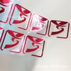 Letrero de metal LOGO color rojo oscuro lámina de níquel electrofundido marca adhesivo caja de embalaje regalo logo pegatina metálica
