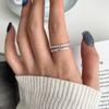 Anillo Liso de Plata Esterlina 925 Anillo con Gema Diseño de Estilo Nicho para Mujer Lujo Ligero Color Libre Anillo Abierto de Moda