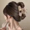 Pinza de garra de felpa para otoño e invierno, estilo elegante, para cabello fino en la nuca, pinza para el cabello de tamaño mediano para mujer, accesorio para el cabello tipo pinza de tiburón