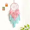Atrapasueños con Plumas de Bloques de Color Retro, Colgante Tejido Hecho a Mano para Exportación, Decoración Creativa para Pared del Hogar Transfronteriza