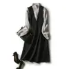 Elegante Vestido de Lana Estilo Francés Hepburn Delgado para Mujer, Nuevo Versátil Vestido de Tirantes de Longitud Media Otoño/Invierno 2026