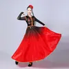 Novo Traje de Dança de Xinjiang Traje de Performance Feminino Adulto Estilo Étnico Uygur Arte de Performance Moderna Teste Saia Longa com Balanço Grande