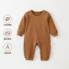 Mameluco de Algodón Tipo a de Manga Larga para Bebés Niños y Niñas, Cuello Redondo, Ropa Casual de Otoño