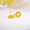 Pendientes de Moneda con Baño de Oro en Latón con Efecto Hielo Brillante para Mujer, Diseño de Nicho de Lujo Ligero con un Toque de Alta Gama, Pendientes Huecos con Símbolo de Dinero