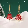Colección europea y americana de nuevos pendientes de Navidad con aguja de plata S925 pendientes asimétricos dulces lindos regalo festivo para mujer