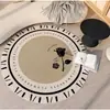 Alfombra Redonda Color Crema Francés Sala de Estar Mesa de Café Dormitorio Tocador Taburete de Maquillaje Felpudo Mesa de Tocador Resistente a Manchas Lujo Ligero Alfombrilla de Dormitorio