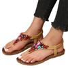 Comercio exterior transfronterizo 2023 talla grande Sandalias romanas de punta abierta estilo étnico planas de moda bohemias sandalias de playa verano