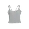 Camisole de malha listrada em degradê estilo retrô americano para mulheres, verão, slim fit, modelador, top curto versátil
