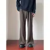 Pantalones Rectos de Pierna Recta, Holgados, con Solapa Dividida, Estilo Americano, para Hombre, Primavera y Verano; Pantalones Largos Casuales de Color Sólido, Holgados, para Mujer, Estilo Simple Retro Coreano