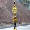 Esmalte colorido de camada única com contas de citrino e cabeça de fera Kirin esmalte colorido amarelo pendurado para dentro e para fora, suprimentos para carro de segurança